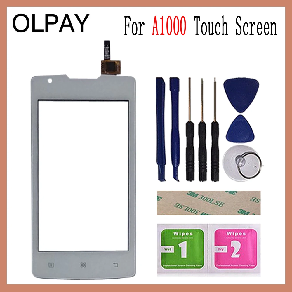 OLPAY 4,0 дюймов для lenovo A1000 A 1000 сенсорный экран стекло дигитайзер панель сенсорный экран Переднее стекло объектив сенсор инструменты