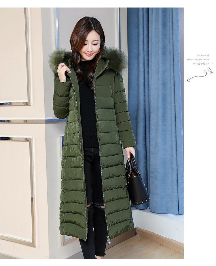 Women popular new women long over-the-knee heavy cotton-padded jacket fashionable with thick coat