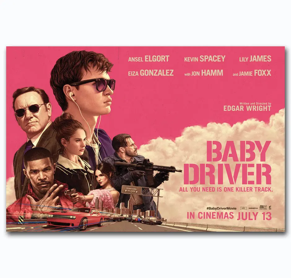 Горячая новинка Ansel Elgort детский водитель домашний 2017 Шелковый художественный