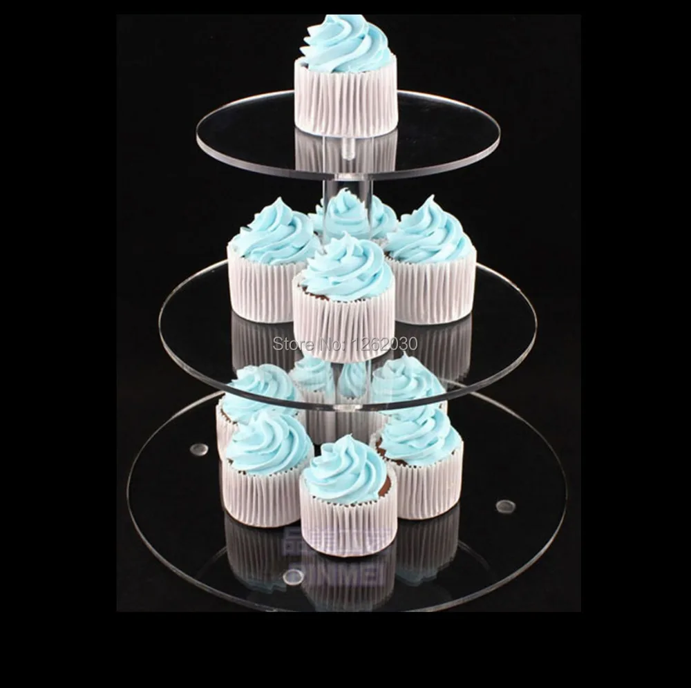 3 уровневая акриловая подставка для торта свадебного кекса Бесплатная