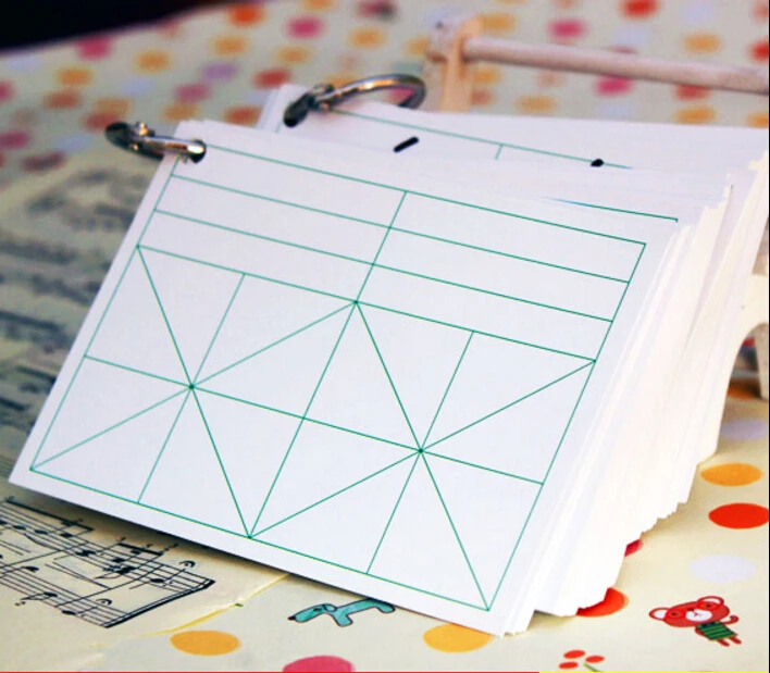 Портативный блокнот в белую клетку риса пиньинь карточки с китайскими