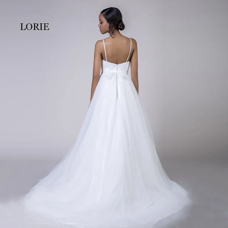 LORIE свадебное платье размера плюс на тонких бретельках белое Тюлевое с бисером и