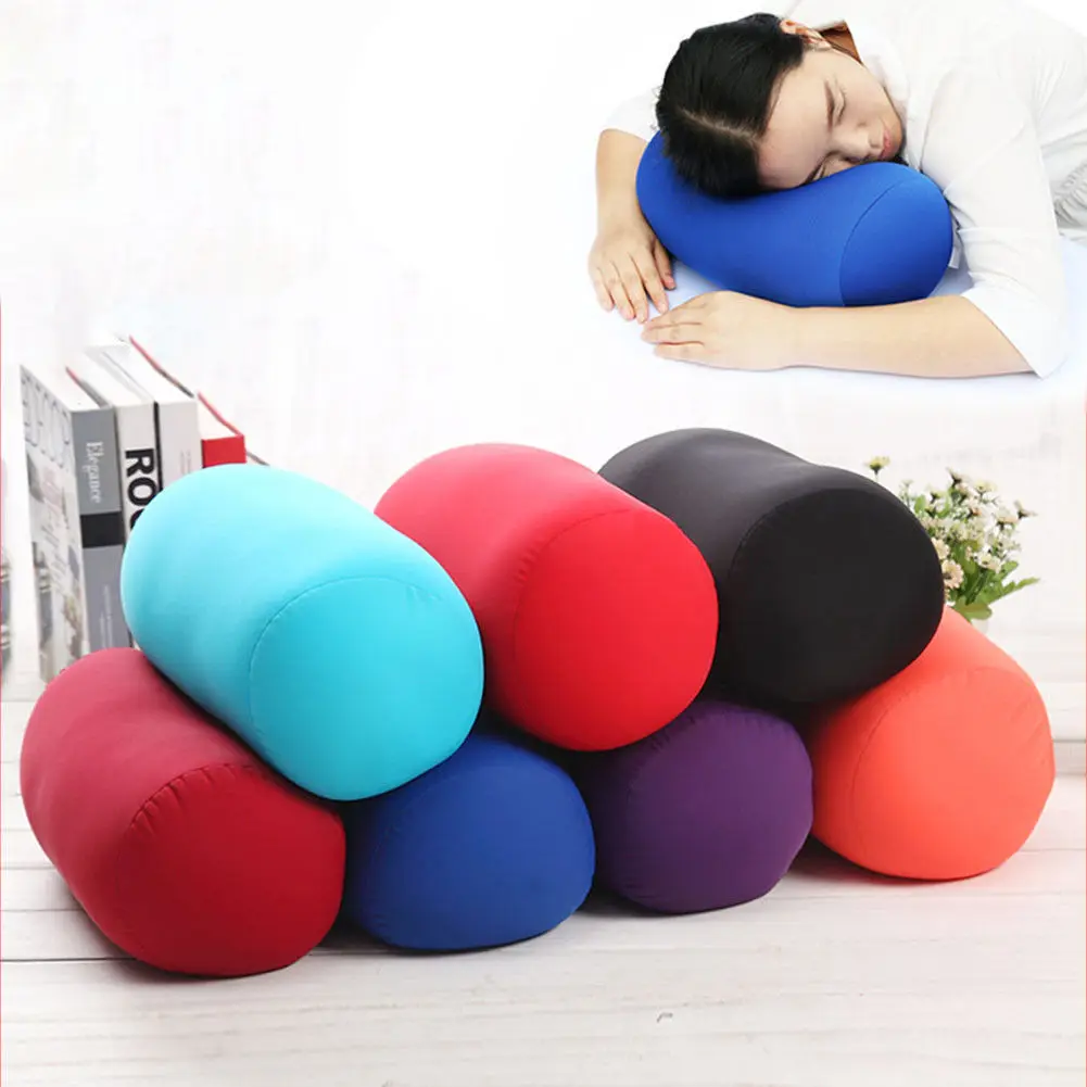 

Creative Microbead Back Cushion Micro Roll Throw Pillow Office Travel House Bed Sleep Neck