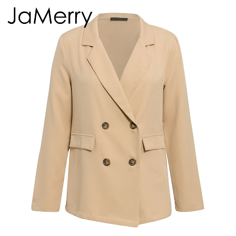JaMerry Highstreet шикарный комплект из двух предметов Женский блейзер двубортный офисный Женский блейзер Повседневная Уличная одежда женский костюм