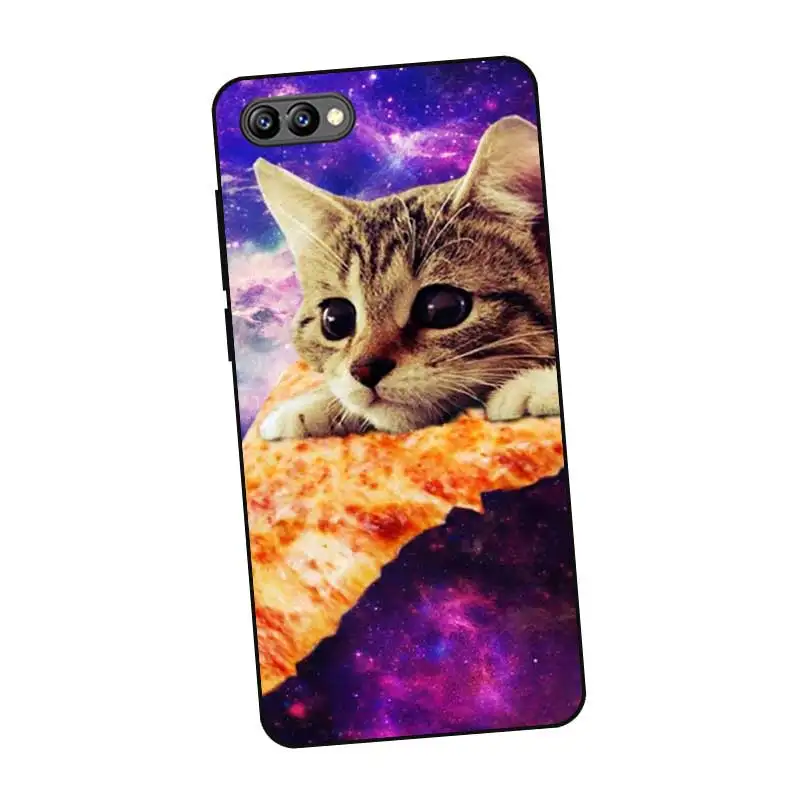 P169 Pizza Cat Black Silicone Case Cover For Huawei Honor 6A 6C 6X 7C 7X 8 Lite Pro |