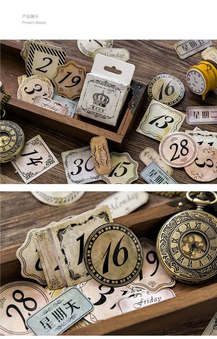45 шт./лот календарь ретро мини-Наклейка украшения DIY Скрапбукинг наклейки Kawaii дневник наклейка