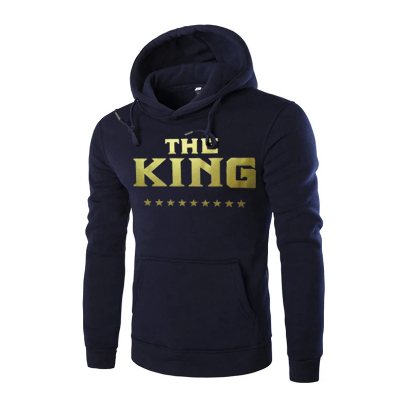 Принт король письмо горячий стиль большой размеры толстовки с капюшоном для