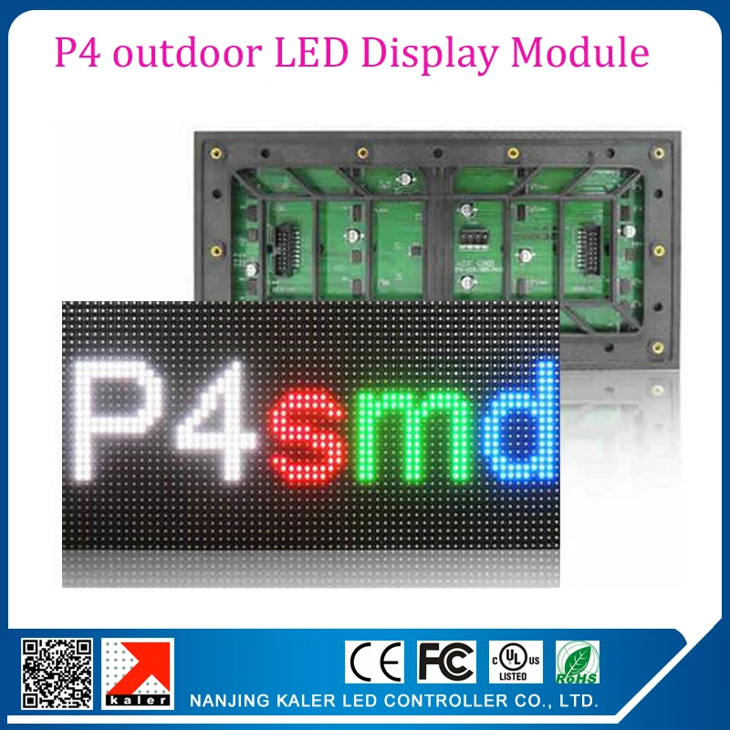

kaler New Arrival Factory Pirce P4 outdoor Full Color Electronic Screen Panel Module 256*128mm 1/8 scan 64*32 pixel