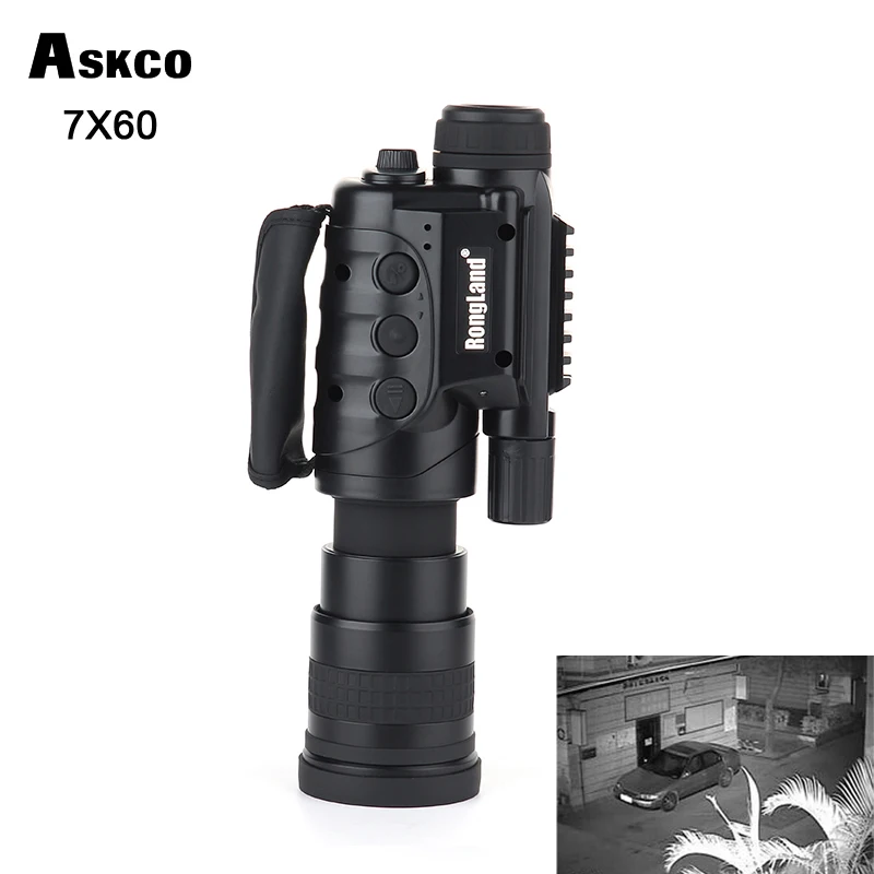 

Rongland Night Vision NV-760D+ Infrared Hunting Night Vision IR Monocular Telescopes 7x60 Fulldark Video Record Device