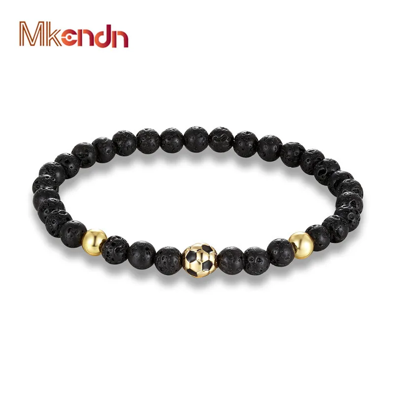 MKENDN Poshfeel Футбол/Футбол Шарм браслет мужские бусы из природного камня Pulseira Masculina