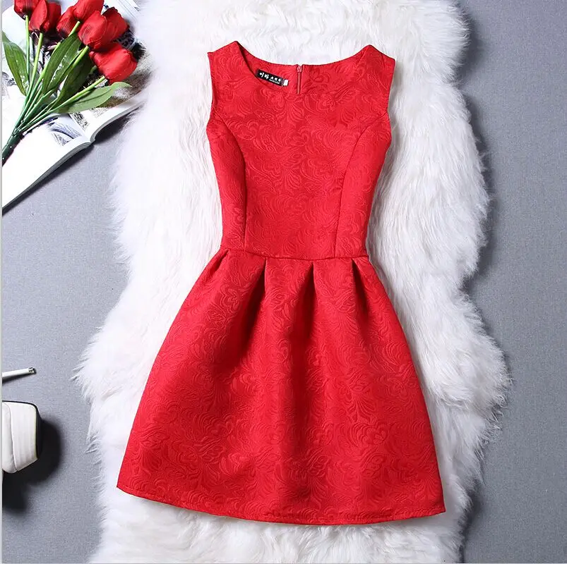 Женское платье с круглым вырезом без рукавов новинка весны-лета 2019 | Женская