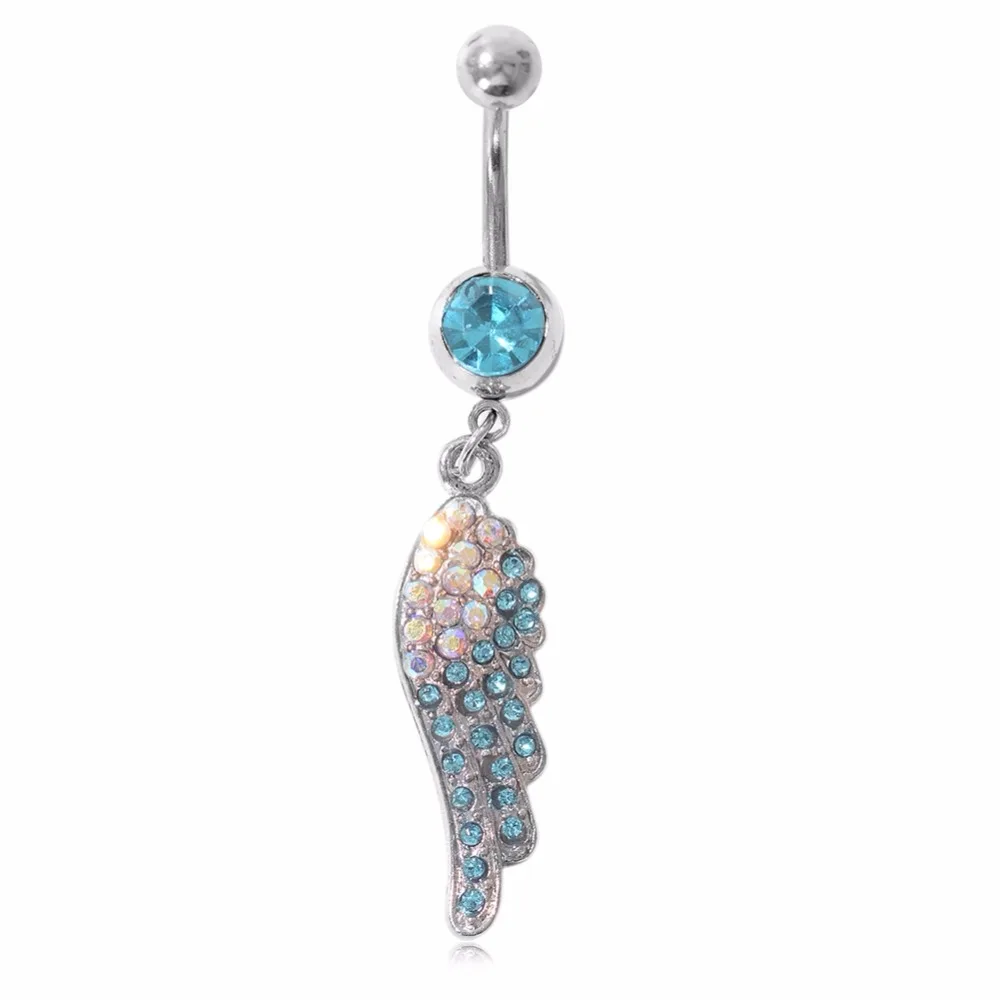 Multi Дизайн нержавеющей стали Циркон rhinestone Многоцветный живота кольца пупка Piercin