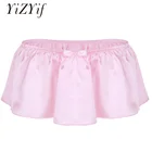 Трусы-боксеры YiZYiF мужские атласные, блестящие мягкие трусы-шорты, сексуальное нижнее белье для геев