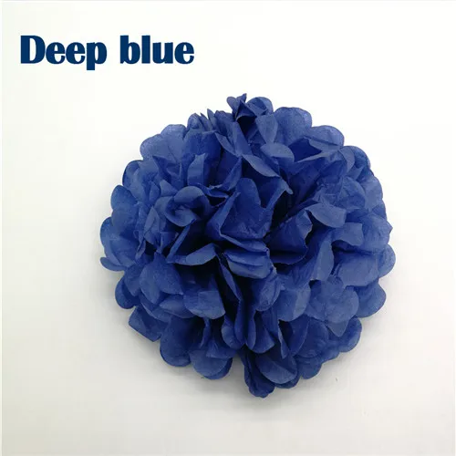 Deep blue 15 шт. " 6" "(10 см 15 см 20 см) помпоны из оберточной бумаги свадебные декоративные разноцветные шары Свадебная вечеринка украшение дома - Цвет: Deep blue