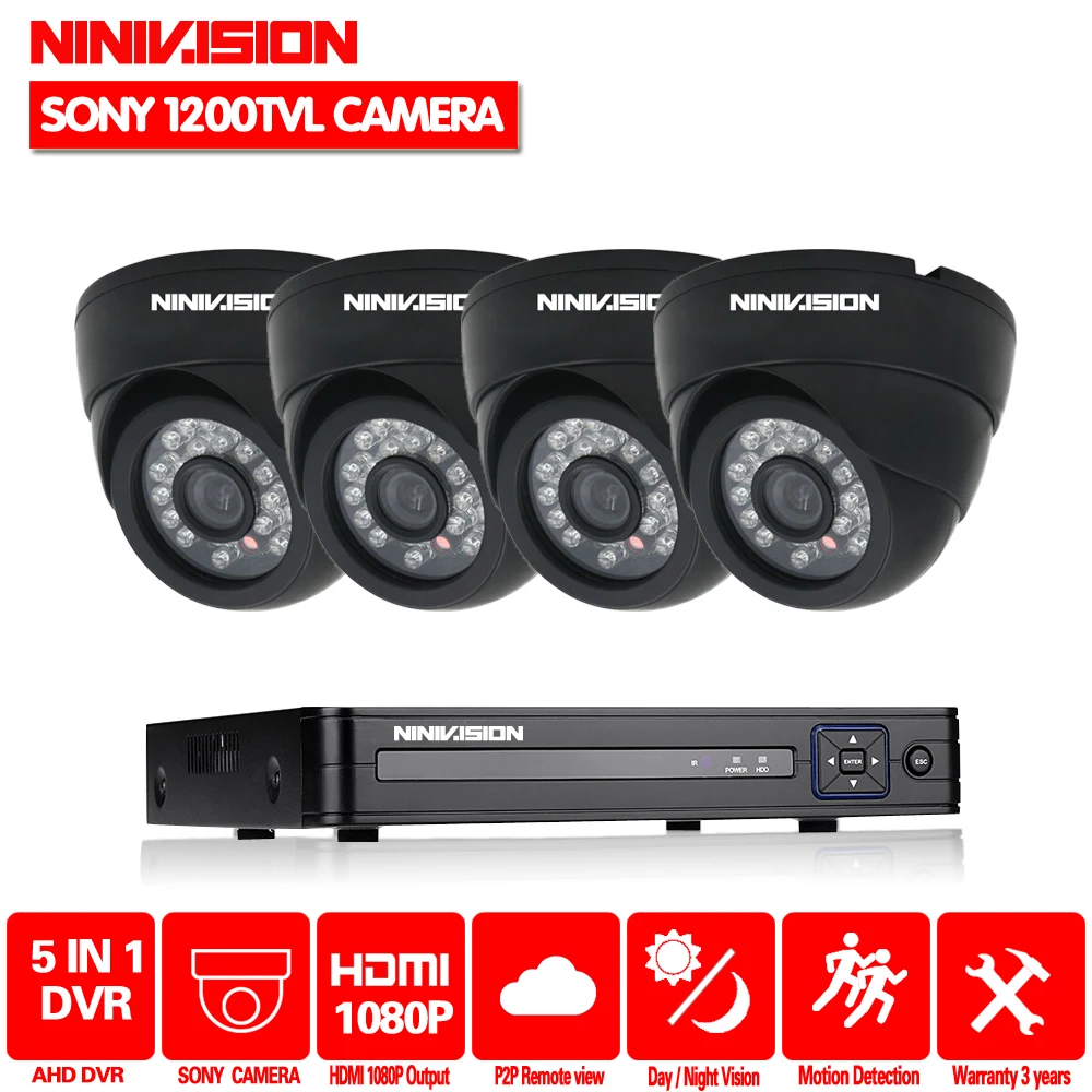 Камера видеонаблюдения sony 1200TVL 720P HD система домашней безопасности 4 канала 1080