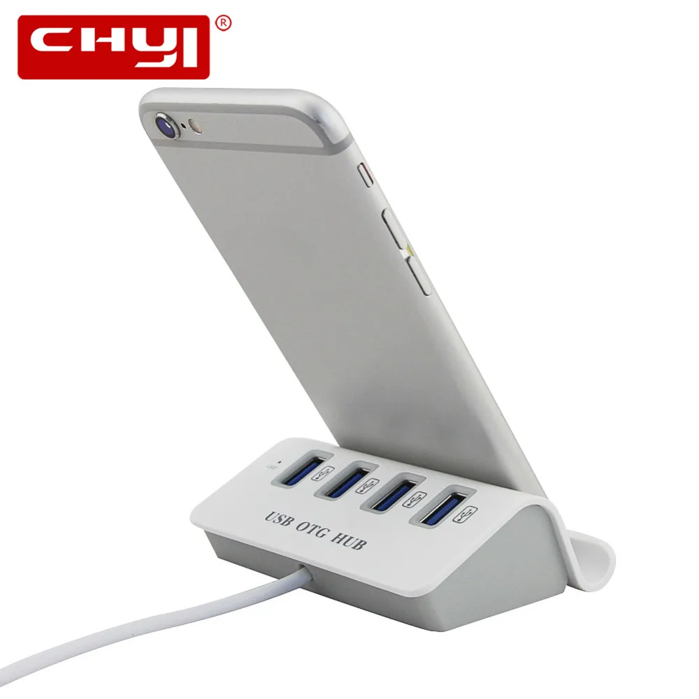 

Высокоскоростной 4-портовый USB OTG концентратор и док-станция Micro USB OTG 2 в 1 USB до 480 Мбит/с для ПК планшета ноутбука смартфона