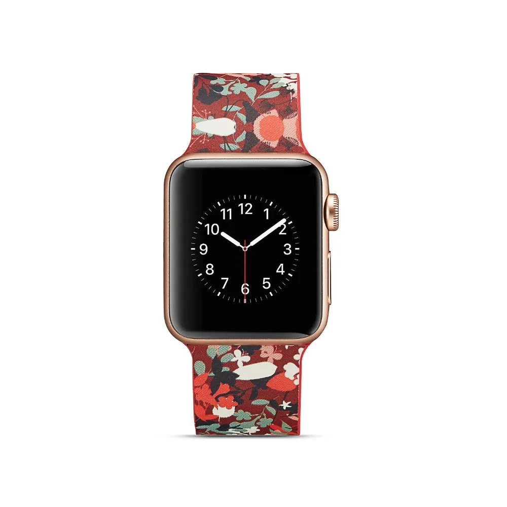 Camouflage flowers print Colorful Silicone Replacement Sport Band For Apple Watch Series1234 Strap iWatch Sports Edition | Наручные часы