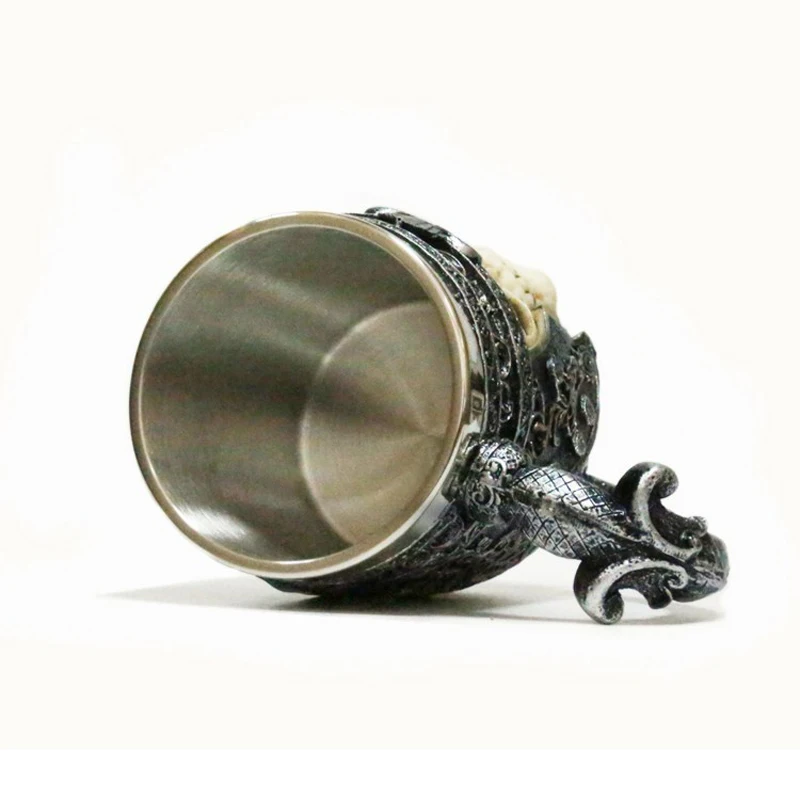 UPORS Viking Skull кружка из нержавеющей стали кофейная кружка средневековый замок рыцарь Скелет кружка для пива вина подарки на Хэллоуин