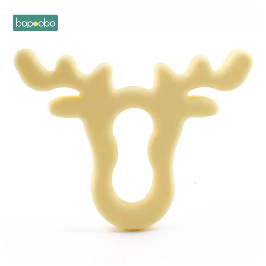 Yellow Elk Bopobo 1 шт. силиконовый Прорезыватель с оленем Sika, силиконовая Подвеска для прорезывания зубов, подарок на Рождество, силиконовые грызуны, детский Прорезыватель - Цвет: Yellow Elk