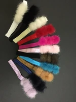 mink hair band multi color girls mink pom pom barrettes baby clips hair elastic