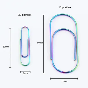 Скрепки TUTU, блестящие, большие, радужные, стальные, разноцветные, переливающиеся, H0240