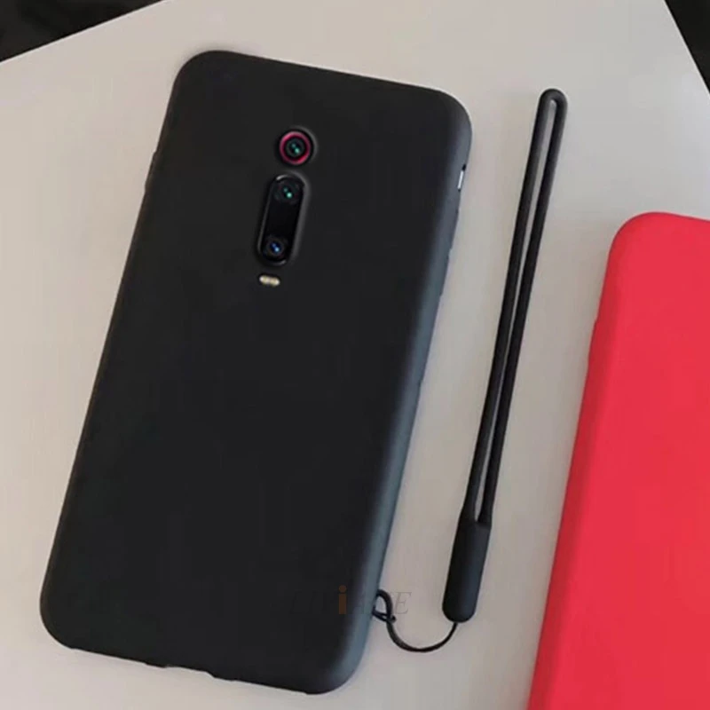 Жидкий силиконовый чехол для телефона s для xiaomi mi 9T PRO mi 9t мягкий чехол-накладка для xiaomi redmi k20 pro fundas coque - Цвет: black