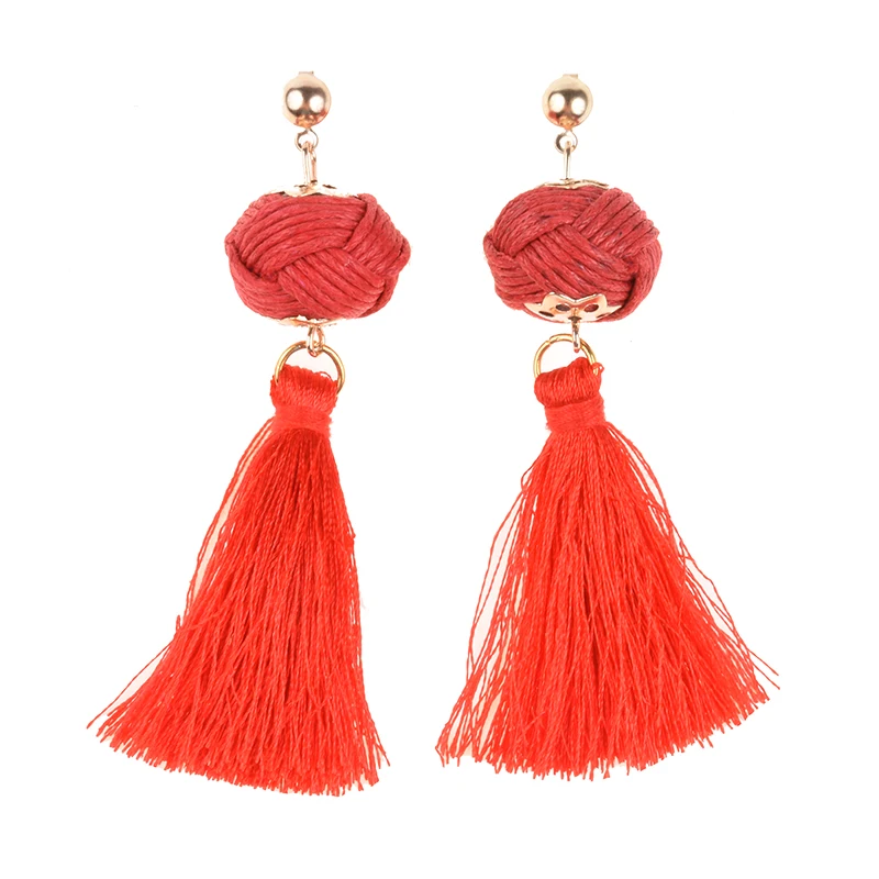 PPG&ampPGG 2019 Новая мода Женщины Кисточка Дешевые Украшения с Длинными Серьгами-подвесками из Хлопка с Кисточкой для Горячей Распродажи.
