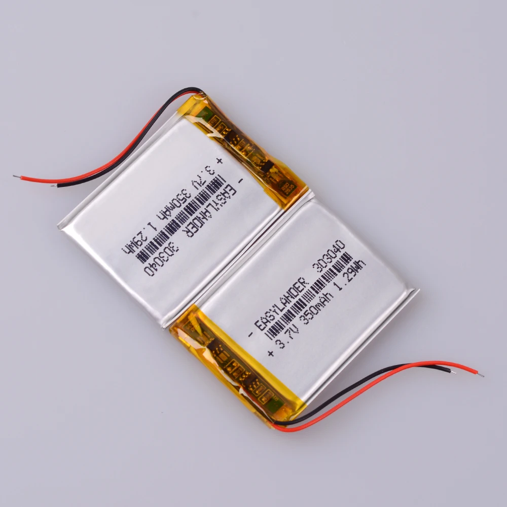 

Battery Li-polymer Rechargeable ion 3.7V 350 mAh for bluetooth mp3 reader 303040 MP3 player DVR Recorder