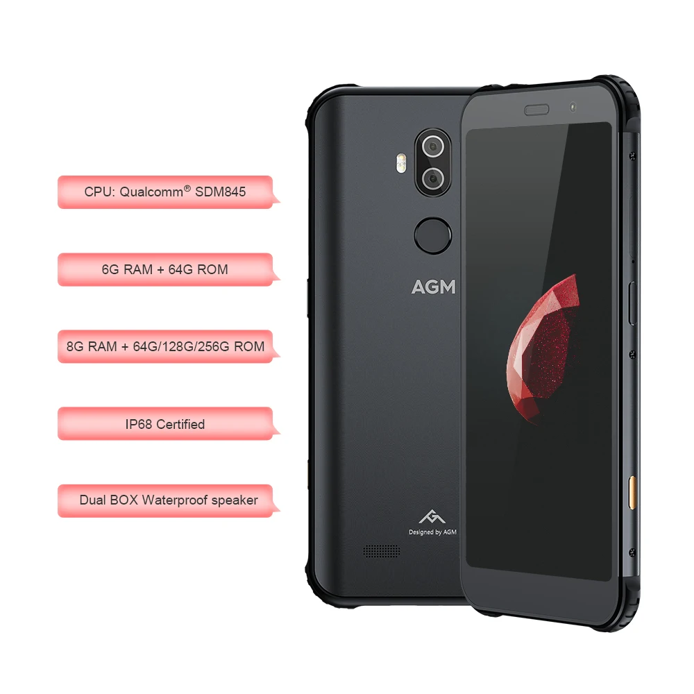 Официальный AGM X3 5 99 'ɴG смартфон 8G + 64G SDM845 Android 8 1 IP68 водонепроницаемый