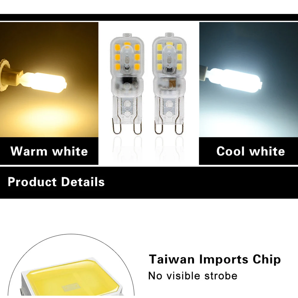 Миниатюрная светодиодная лампочка XUNATA G9 5 вт 8 фотолампочка 220/230/240 в высокая