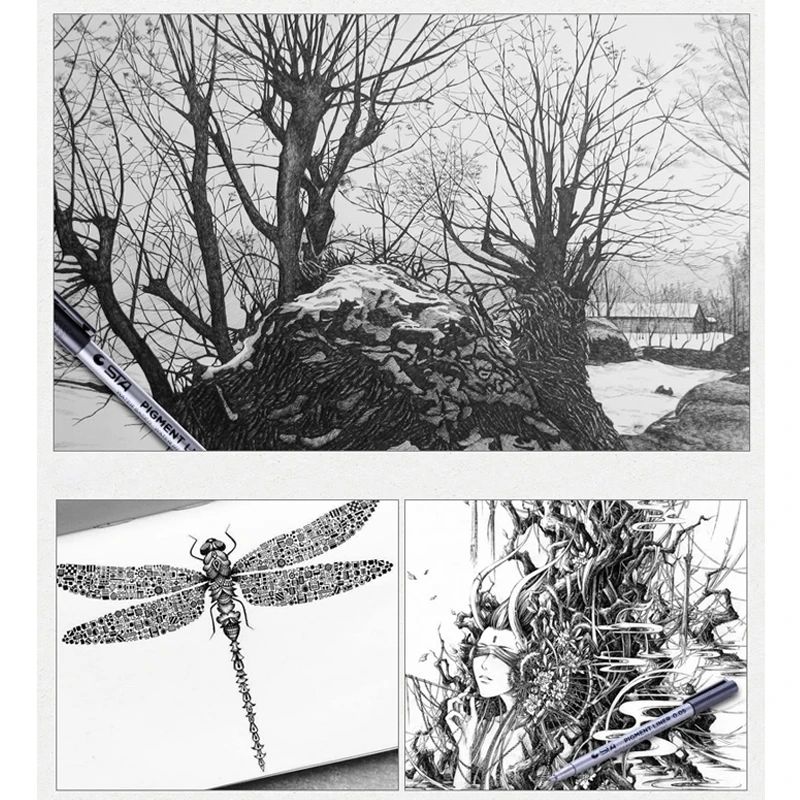 9 шт./лот Микрон ручка Fineliners водостойкие гладкие чернила Pigma лайнер игла Рисование