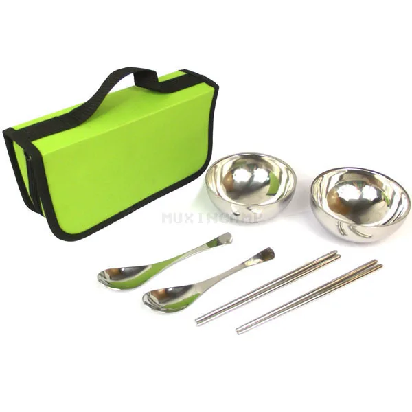 Уличная посуда набор посуды палочки ложка из шести предметов с тканью можно