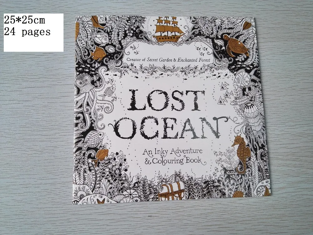 

Книга-раскраска «lost Ocean», 24 страницы, тайные садовые стили для взрослых, снятие стресса, книги для рисования
