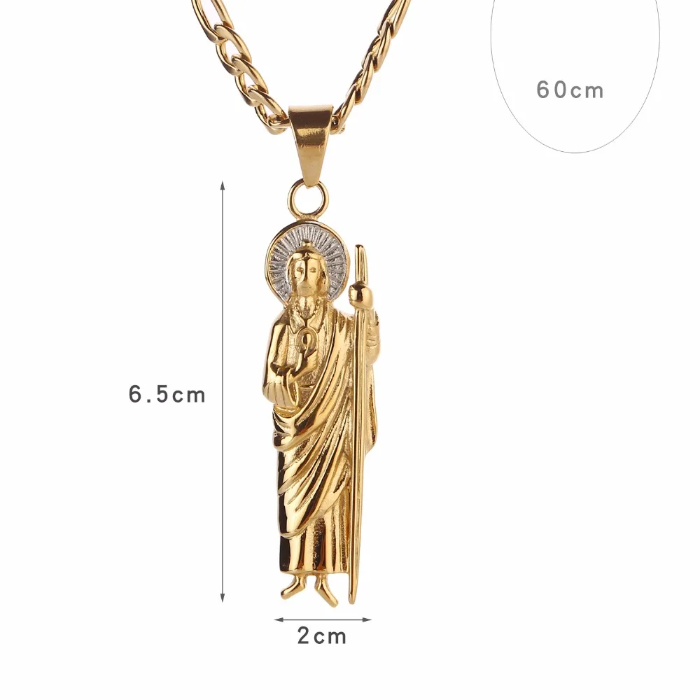 Цепочка с подвеской в виде Иисуса из нержавеющей стали 24 дюйма|saint jude|jesus medalgold medal