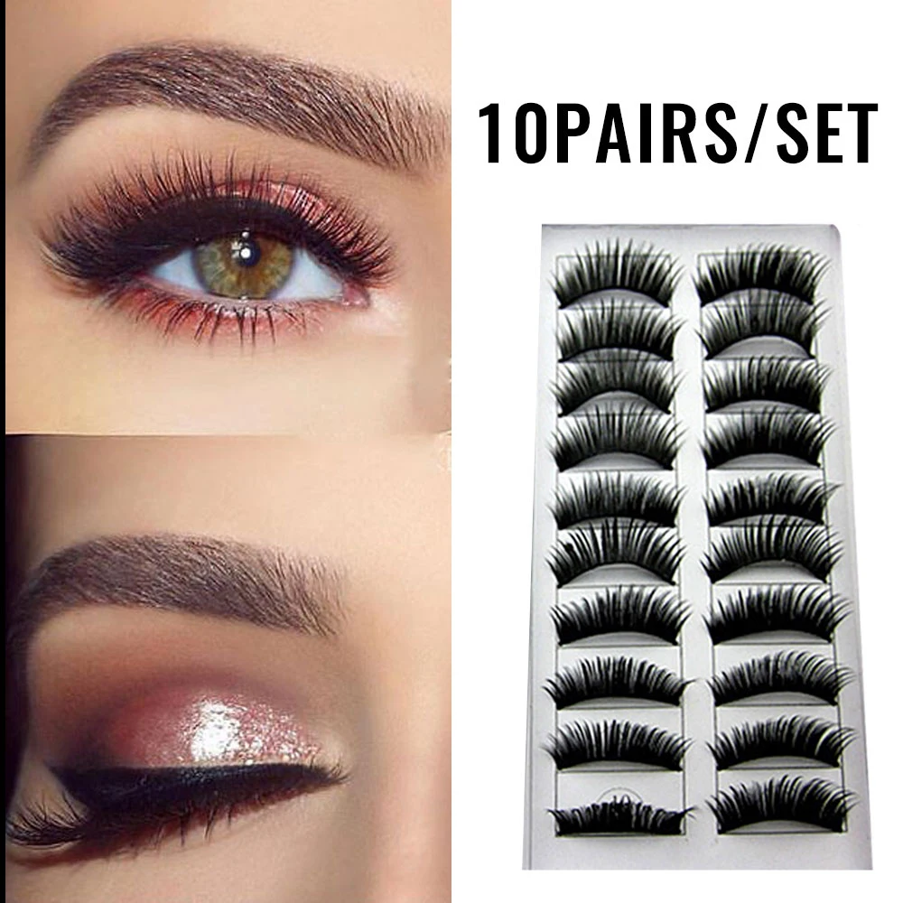 Новинка 10 пар/компл. 3D ресницы Удлиненные натуральные накладные Макияж Красота