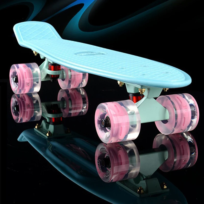 

New Plastic mini cruiser skateboard small skateboarding single banana longboard adult children become warped road skate board