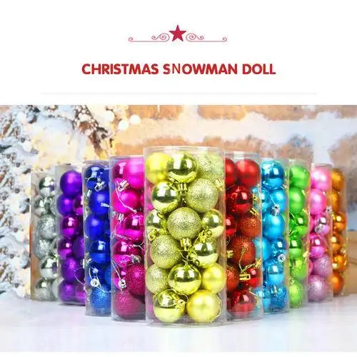 24 шт Рождественский декоративный шар небьющиеся украшения кулоны Baub дерево