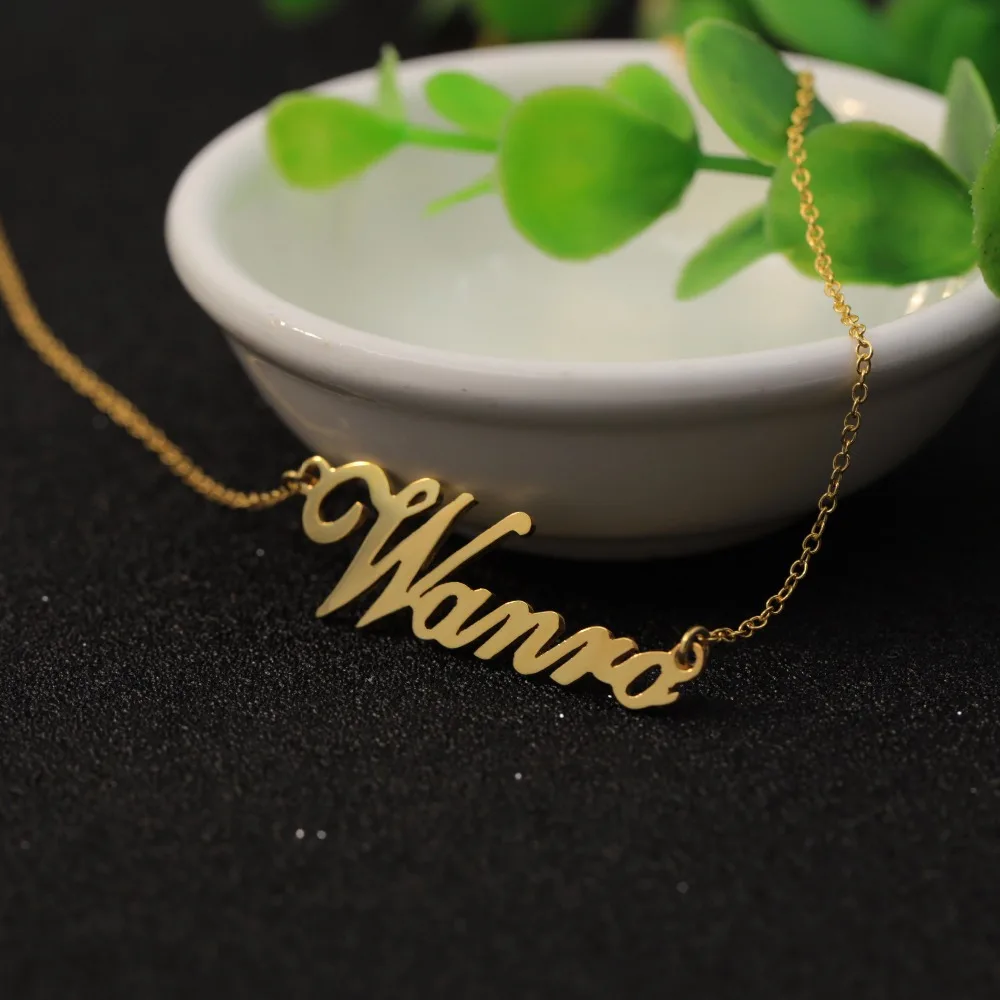 Заказное имя шрифт ALS скрипт Золотой Серебряный цвет персонализированное