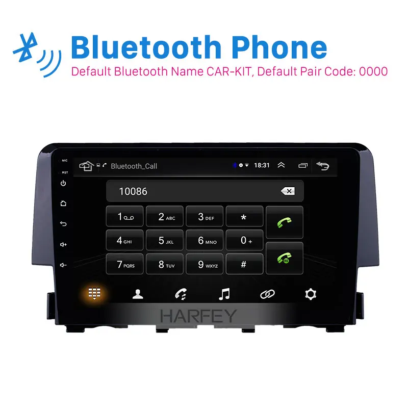 Harfey 9 &quotAndroid 1 HD сенсорный экран автомобильное радио для Honda Civic 2016 GPS Navi поддержка