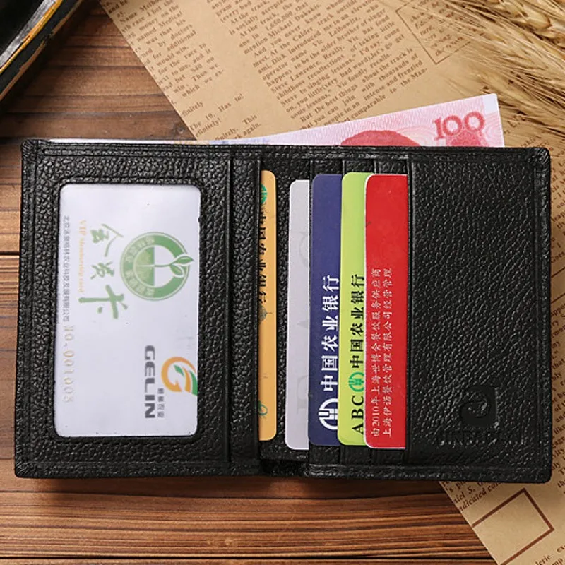 Мужской кошелек маленький тонкий из натуральной кожи держатель для карт мужчин