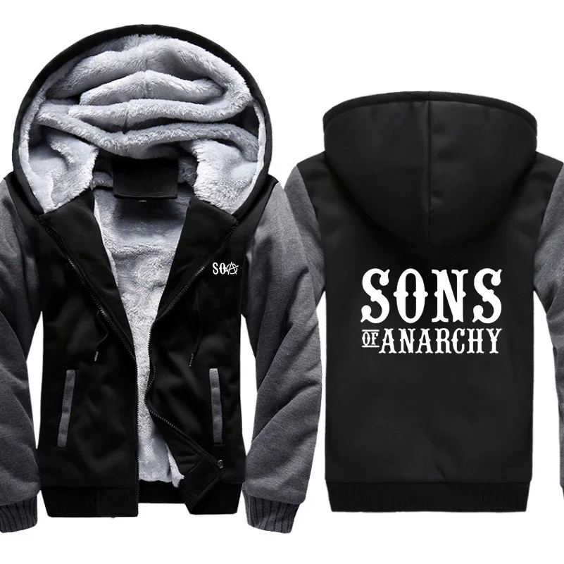 SOA Sons толстовки анархия Мужские Зимние флисовые утепленные камуфляжные пальто толстовка на молнии мужские толстовки с принтом - Цвет: 807
