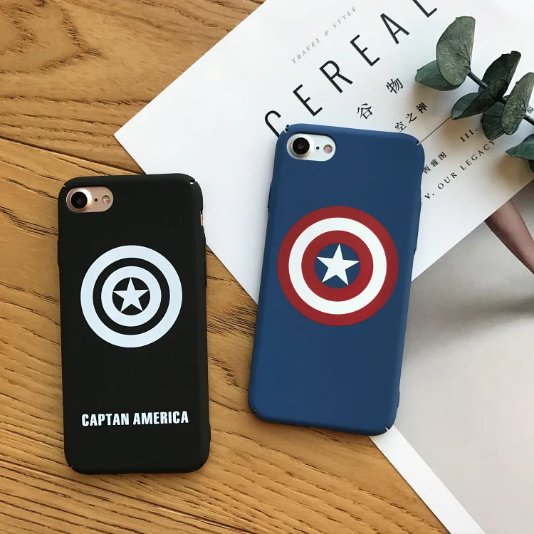 Чехол супергероя Marvel Мстители Капитан Америка щит для iPhone 6 6 Puls 6S Puls 7 8 Plus жесткий чехол из поликарбоната Железный человек комикс capinhas