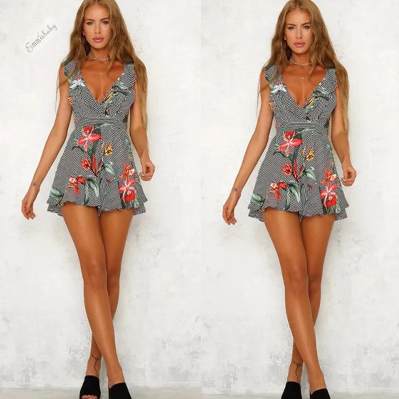 Женский Повседневный комбинезон с треугольным вырезом новинка 2018 женский без