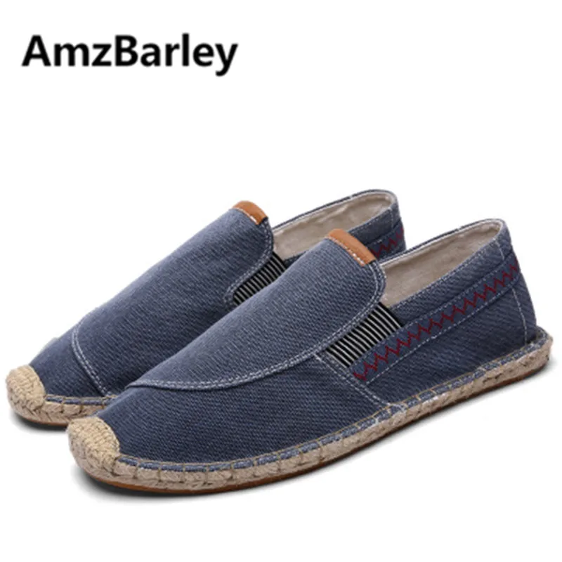 Amzbarley Для мужчин Рыбак Обувь Повседневное холст espadrille обувь слипоны в стиле