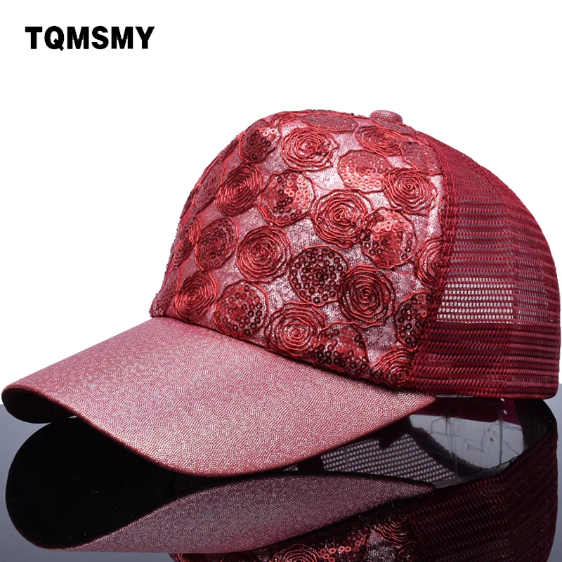 TQMSMY Paillette Bling artistic circle sequins mesh Baseball cap men women travel leisure hat trucker snapback HATS TMWL05 | Аксессуары