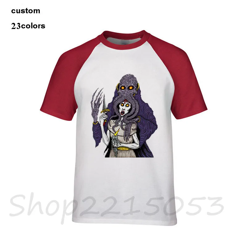 2021 streetwear Bad MF Azhmodai gygax lovecraft dnd cthulhu mind flayer illithid d20 Men game anime t shirts male tshirt t-shirt | Мужская