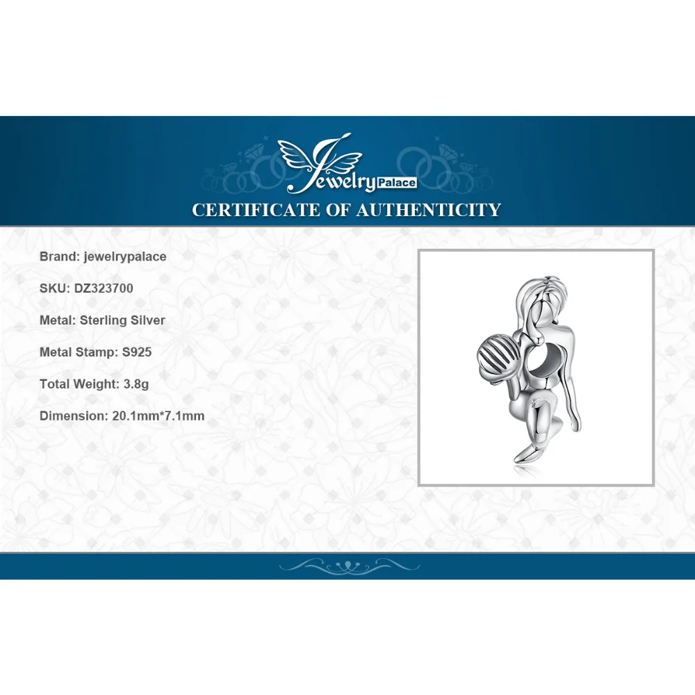 JewelryPalace 925 Sterling Silver Mermaid Sculpture Charm Beads Plain silver vintage mermaid holding shell beaded Girl gift
