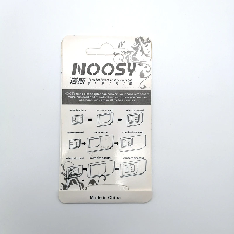 Адаптер для sim-карты 4 в 1 Noosy Nano Micro SIM Адаптер Стандартные адаптеры для sim-карт ключ для извлечения для iPhone samsung