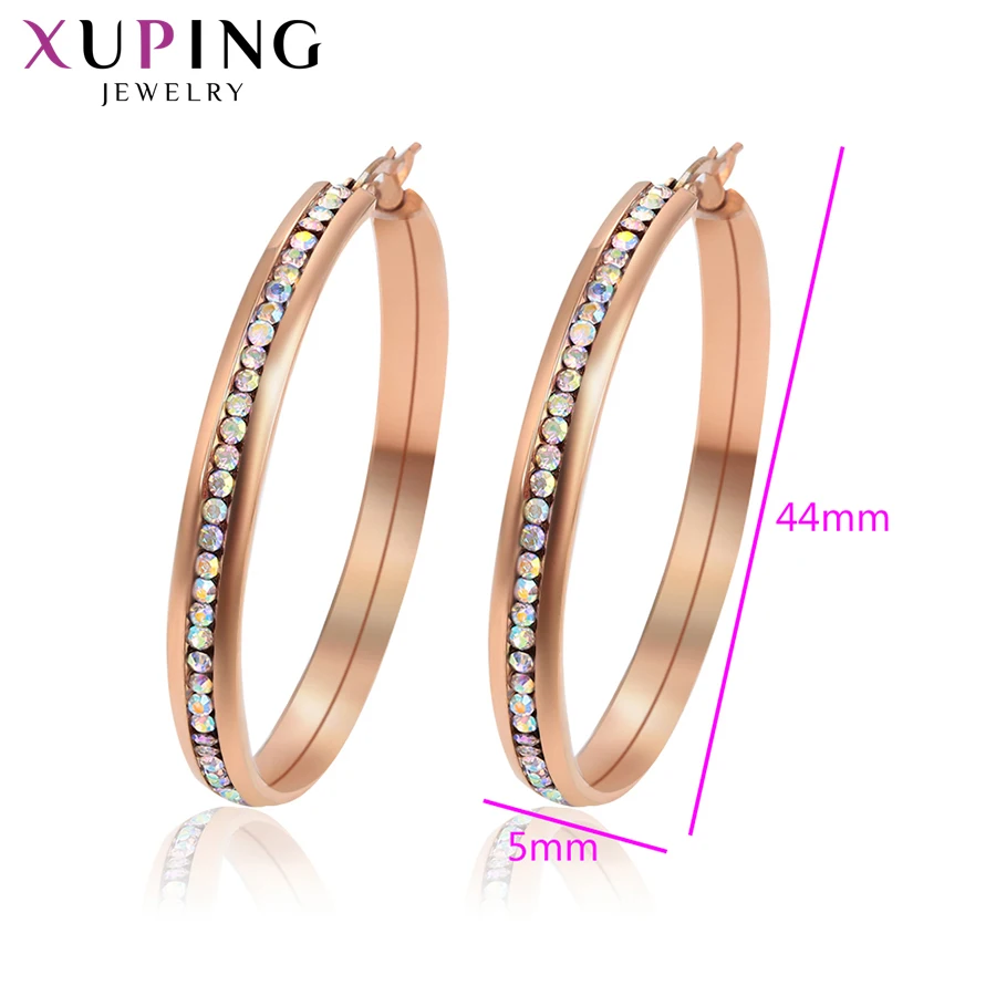 Женские серьги кольца Xuping модные популярные украшения из нержавеющей стали в