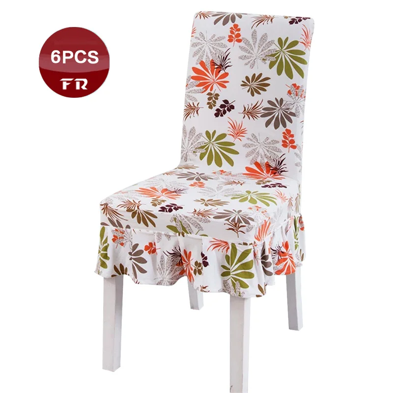 6 шт. чехлы на стулья из спандекса с принтом | Дом и сад
